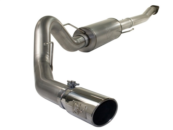 aFe MACHForce XP Exhaust Cat-Back SS-409 4in Polished Tip 11-12 Ford F-150 EcoBoost V6-3.5L (tt) - 49-43041-P