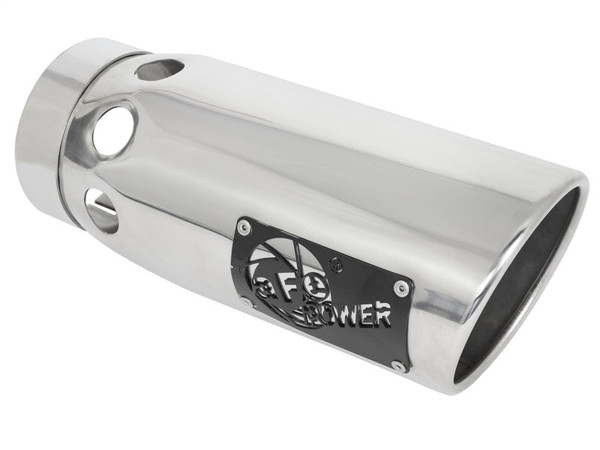 aFe Power Intercooled Tip Stainless Steel - Polished 4in In x 5in Out x 12in L Bolt-On - 49T40501-P121