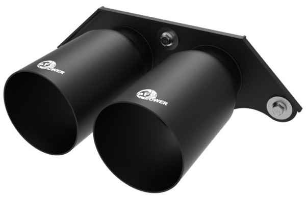 aFe Power Mach Force Xp 4in 304 SS Bolt-On Exhaust Tips Satin Black 14-19 Porsche 911 GT3 3.8L/4.0L - 49C36435-B