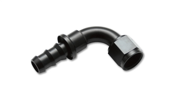 Vibrant -6AN Push-On 90 Deg Hose End Fitting - Aluminum - 22906