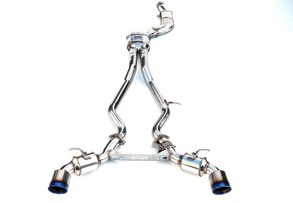 Invidia 2019+ Toyota Supra Dual N1 w/ Valve Rolled Titanium Tip Cat-back Exhaust - HS19TSP4VGD1RT