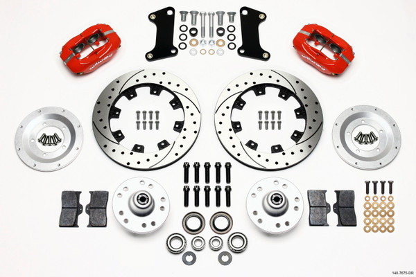 Wilwood Forged Dynalite Front Kit 12.19in Drilled Red 67-69 Camaro 64-72 Nova Chevelle - 140-7675-DR