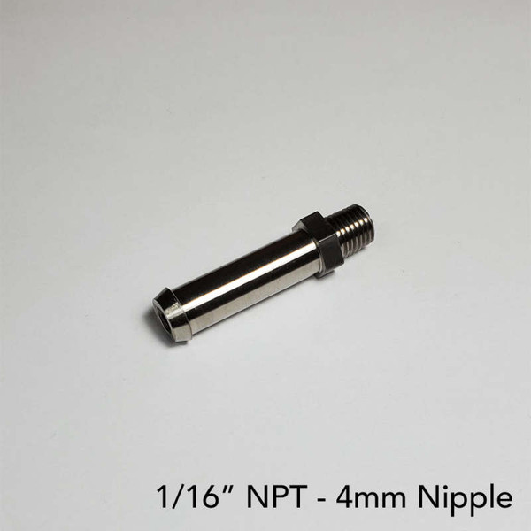 Ticon Industries 4mm Nipple Type 40mm OAL 1/16in NPT Fitting - 124-04000-1040