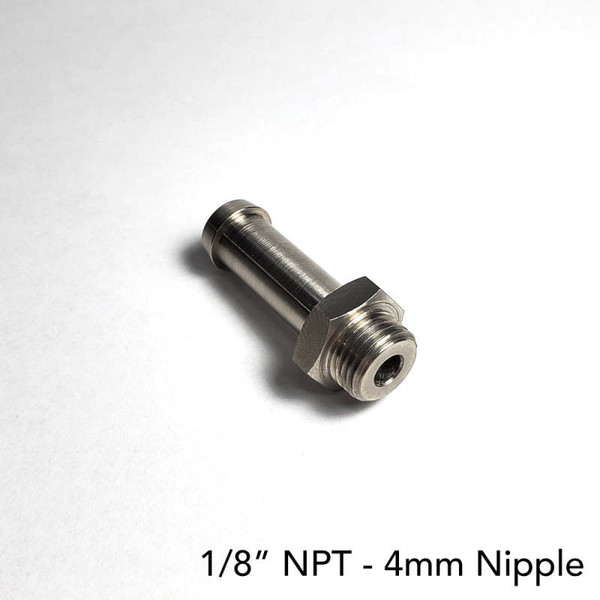 Ticon Industries 4mm Nipple Type 32mm OAL 1/8in NPT Fitting - 124-04001-1032
