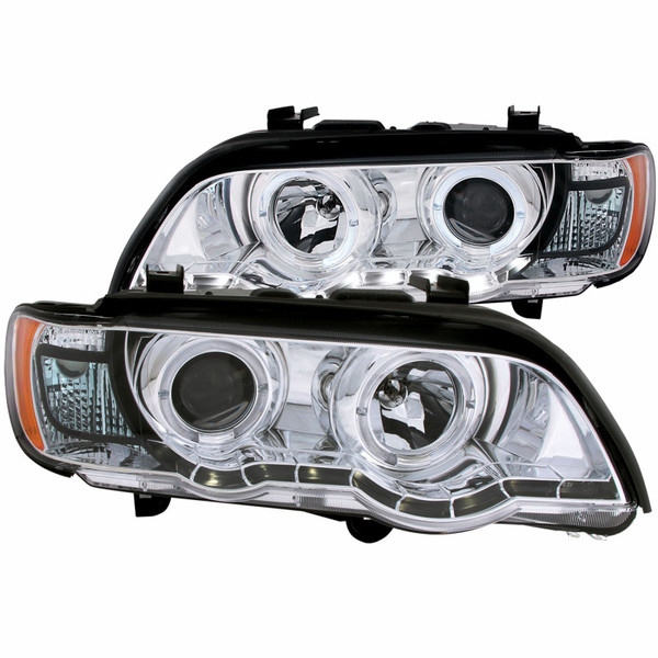 ANZO 2000-2003 BMW X5 Projector Headlights w/ Halo Chrome - 121397