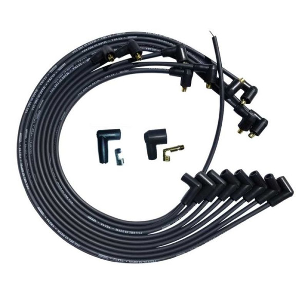 Moroso SBC Under Header 90 Deg Plug 90 Deg Non-HEI Unsleeved Ultra Spark Plug Wire Set - Black - 51029