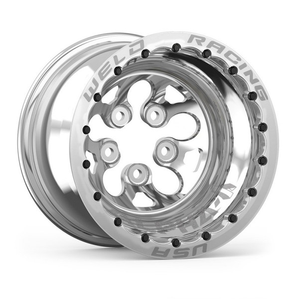Weld Alpha-1 15x12 / 5x4.5 BP / 3in BS Polished Wheel - Polished Double Beadlock MT - 83P-512206MP