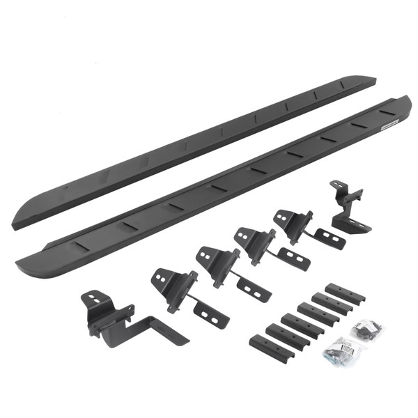 Go Rhino 07-18 Jeep Wrangler JK 4DR RB10 Slim Running Boards Kit (Incl. Brackets) - Tex. Blk - 63450568SPC