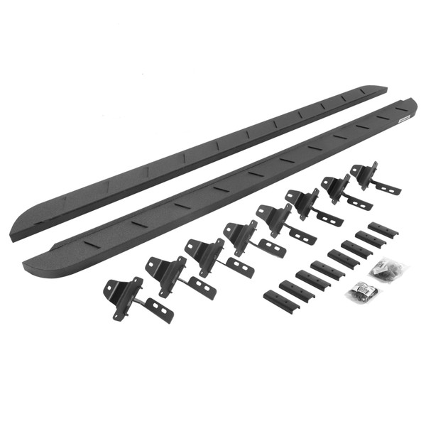 Go Rhino 20-22 Jeep Gladiator JT 4DR RB10 Slim Running Boards Kit (Incl. Brackets) - Bedliner Coat - 63451687ST