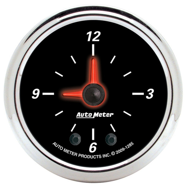 Autometer 52mm Full Sweep Electric 12 Hour Clock (Inc 10.5 ft Tubing or Wiring Harness) - 1285