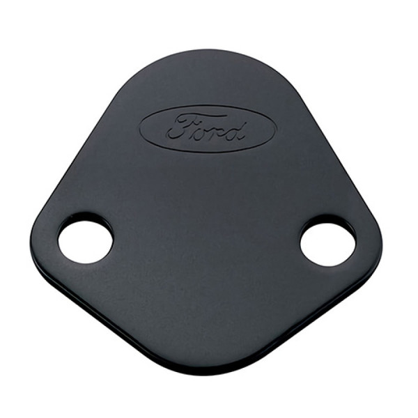 Ford Racing Fuel Pump Block Off Plate - Black Crinkle Finish w/ Ford Oval - 302-291