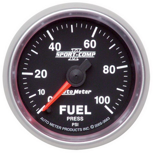 Autometer Sport-Comp II 52mm 0-100 PSI Full Sweep Electronic Fuel Pressure Gauge - 3663