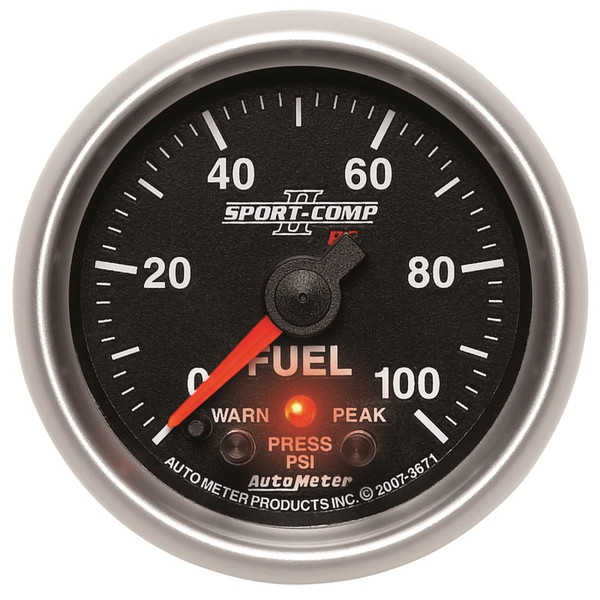 Autometer Sport-Comp II 52mm 0-100 PSI Fuel Pressure Gauge - 3671