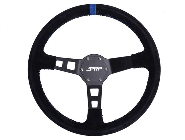 PRP Deep Dish Suede Steering Wheel- Blue - G121