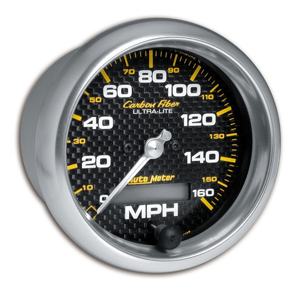 Autometer Carbon Fiber 85.7mm 160MPH Range Speedometer Elect. Programmable Gauge - 4789