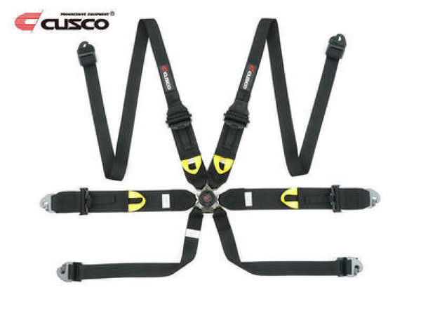 Cusco Universal 6 Point 3in Shoulder 3in Lap (HANS) w/Eyebolts (7/16-20UNF) FIA Racing Harness- BLK - 00B CRH N6HBK