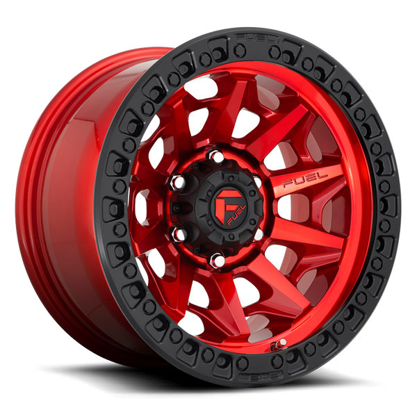 Fuel Off Road Model D695 COVERT Candy Red w/ Black Ring 20X9
