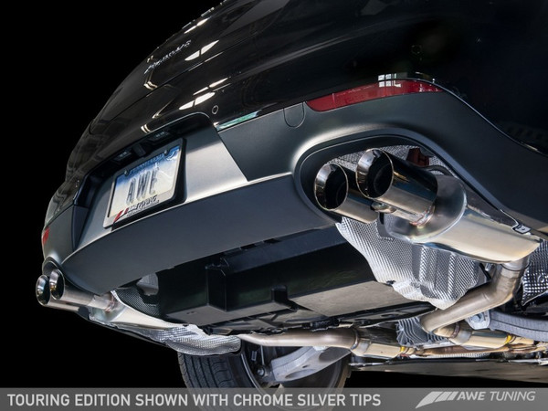AWE Tuning Panamera 2/4 Touring Edition Exhaust (2011-2013) - w/Chrome Silver Tips - 3015-42060