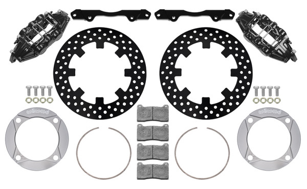 Wilwood 2014+ Polaris RZR XP 1000 Front Kit 11.25in Drilled - Black - 140-16632-D