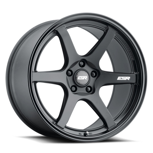 ESR Wheels APEX AP6 18x10.5 / 5x114.3 BP +22 Matte Black GLOSS BLACK LIP