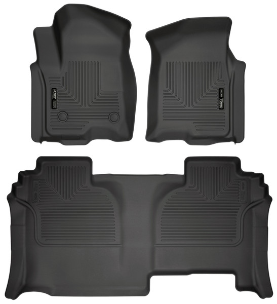 Husky Liners 2019 GMC Sierra 1500 Double Cab Weatherbeater Black Front & 2nd Seat Floor Liners - 94031