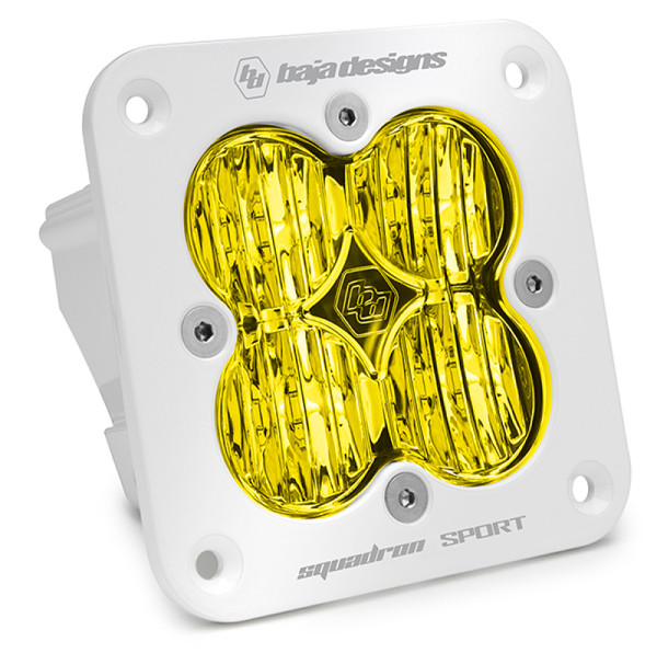 Baja Designs Squadron Sport White Wide Cornering Pattern Flush Mount LED Light Pod - Amber - 551015WT