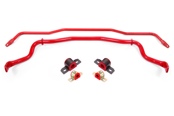 BMR 15-22 S550 Mustang Sway Bar Kit with Bushings Front and Rear Red - SB760R