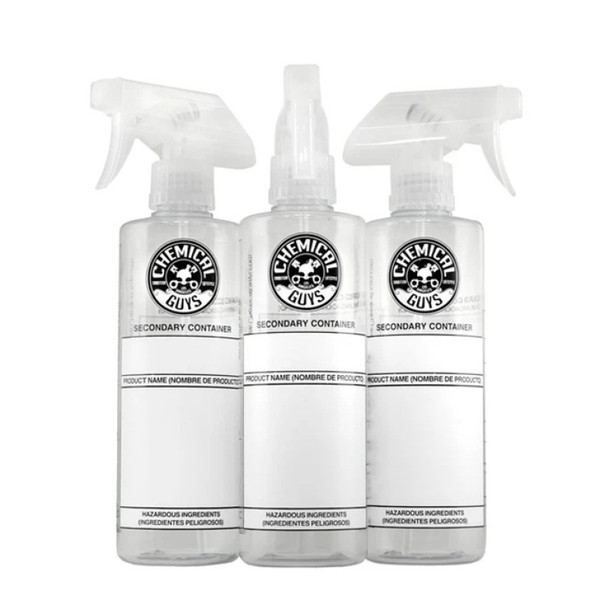 Chemical Guys Secondary Container Dilution Bottle With Professional Standard Sprayer - 16oz (3 Pack) - ACC137
