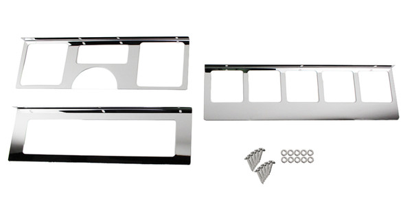 Kentrol 87-95 Jeep Wrangler YJ Dash Overlay Set (3 pieces) - Polished Silver - 30519