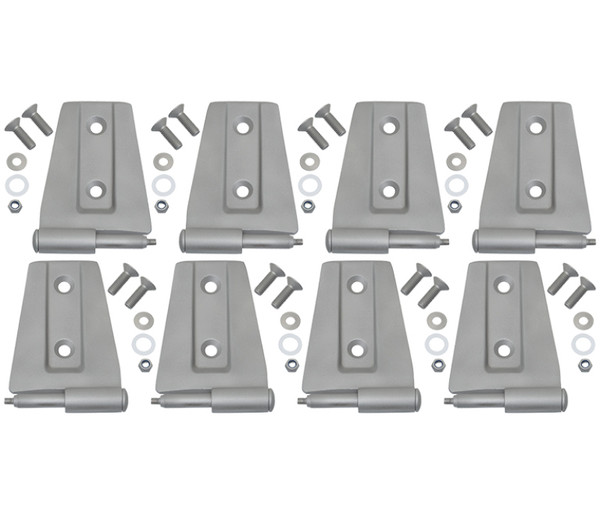 Kentrol 07-18 Jeep Wrangler JK Door Hinge Set 8 Pieces 4 Door Bare Grey - 40576
