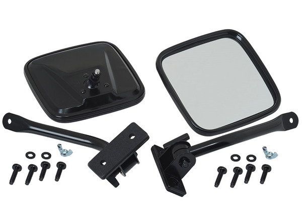 Kentrol 97-18 Jeep Wrangler TJ/JK E-Z Detach Mirrors Pair - Powdercoat Black - 50496