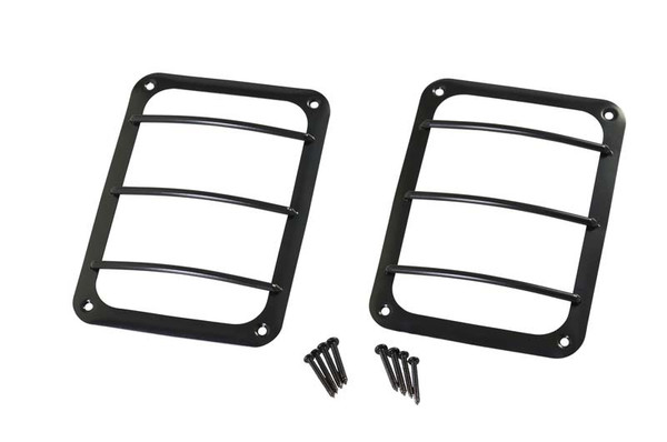 Kentrol 07-18 Jeep Wrangler JK Taillight Guard Pair - Powdercoat Black - 50582