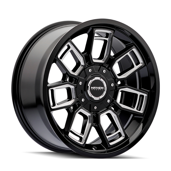 Mayhem 8118 Ordiance 20x9 / 6x135/139.7 BP / 106.1mm Hub Gloss Black Wheel w/ Milled Spokes - 8118-2937BM