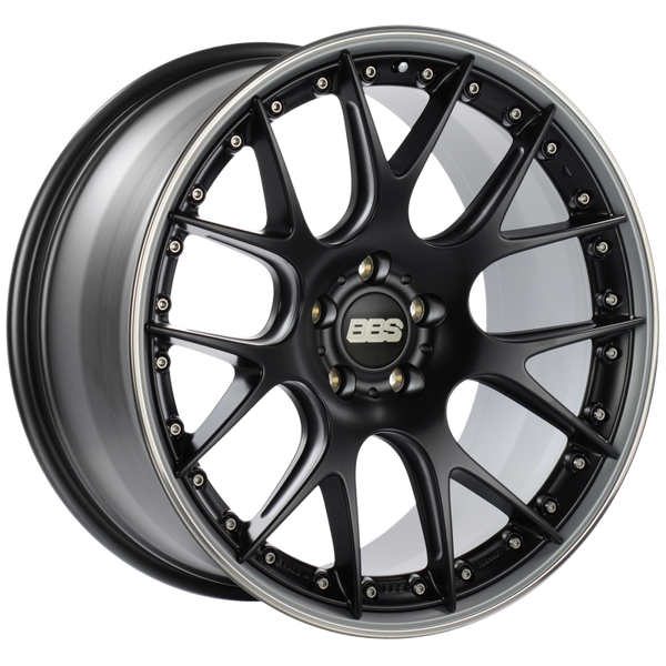 BBS CH-RII 21x10.5 5x120 ET35 Satin Black Center Platinum Lip SS Rim Prot Wheel -82mm PFS/Clip Req - CH604BPPO