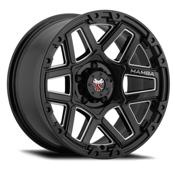 Mamba M23 17x9 6x139.7 ET12 Gloss Black w/ Machined Ball Cut - M237983125