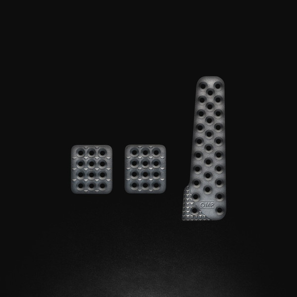OMP Racing Pedals - Silver (Set of 3) - OA0-1040-003