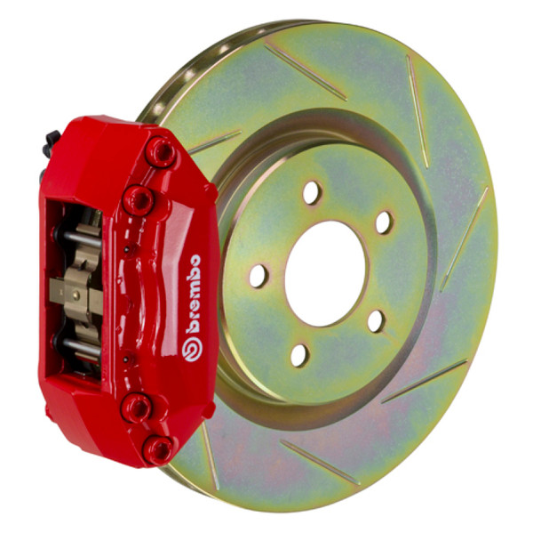 Brembo 05-06 Focus Front GT BBK 4 Piston Cast 2pc 305x28 1pc Rotor Slotted Type-1-Red - 1A5.5004A2