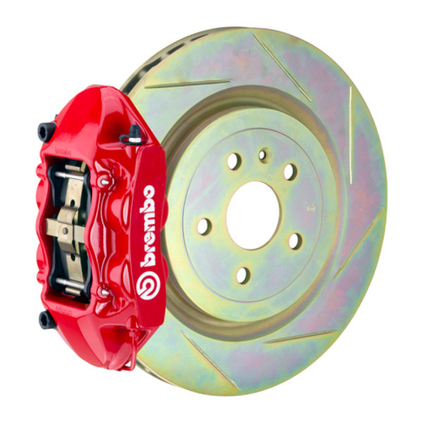 Brembo 11-18 Focus/13-18 Focus ST Front GT BBK 4 Piston Cast 336 x28 1pc Rotor Slotted Type1-Red - 1P5.7002A2