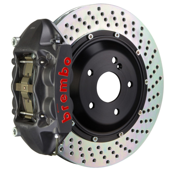 Brembo 10-16 E63 AMG/12-18 CLS63 AMG Rear GTS BBK 4 Piston Cast 380x28 2pc Rotor Drilled-Black HA - 2P1.9026AS