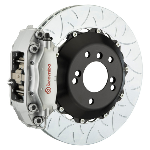 Brembo 08-14 WRX STI Rear GT BBK 4 Piston Cast 345x28 2pc Rotor Slotted Type3-Silver - 2P3.8020A3