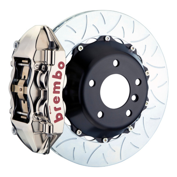 Brembo 05-07 Quattroporte Rear GTR BBK 4 Piston Billet 380x28 2pc Rotor Slotted Type3- Nickel - 2P3.9007AR