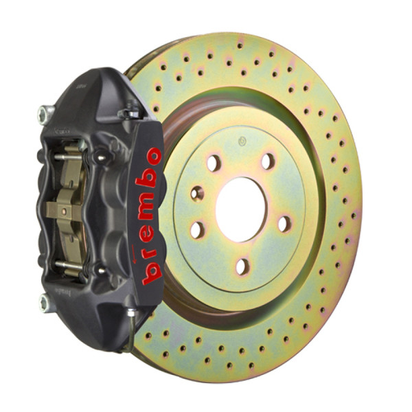 Brembo SS Rear GTS BBK 4 Piston Cast 365x28 1pc Rotor Drilled-Black HA - 2P4.8503AS