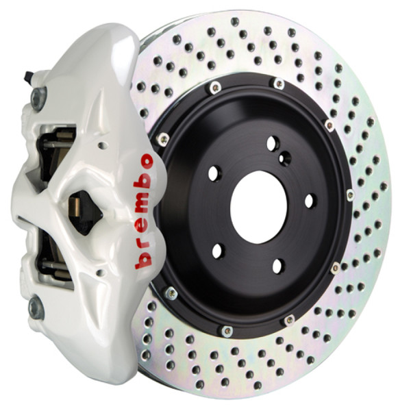 Brembo 05-11 G55/12-18 G63/G65 AMG Rear GT BBK 4 Piston Cast 380x28 2pc Rotor Drilled-White - 2S1.9009A6