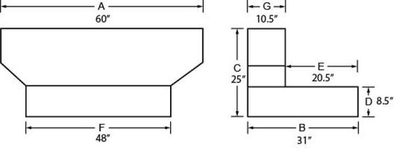 Tradesman Steel L-Shape Liquid Storage Tank (Full Size) - Black - 73510