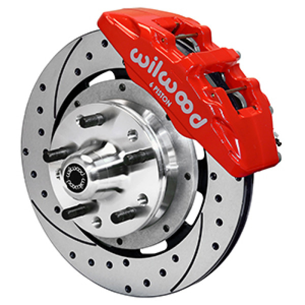 Wilwood 97-93 Mopar A/B/E/F/J Body Dynapro 12.19x0.81 Drilled & Slotted Six Piston Front BBK - Red - 140-17321-DR