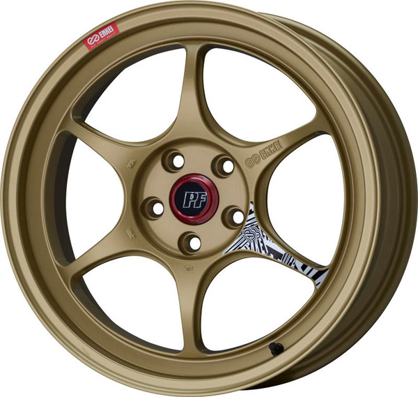 Enkei PF06 18x7.5in 5x114.3 BP 48mm Offset 75mm Bore Gold Wheel - 545-875-6548GG