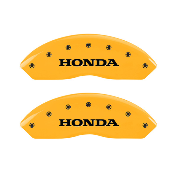 MGP 4 Caliper Covers Engraved Front Honda Rear H Logo Yellow Finish Black Char 2003 Honda Accord - 20199SHOHYL