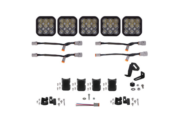Diode Dynamics SS5 Pro Universal CrossLink 5-Pod Lightbar - White Driving - DD7254