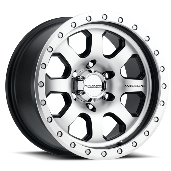 Raceline 929M Avenger 17x9in / 8x165.1 BP / -12mm Offset / 130.81mm Bore - Black & Machined Wheel - 929M-79080-12