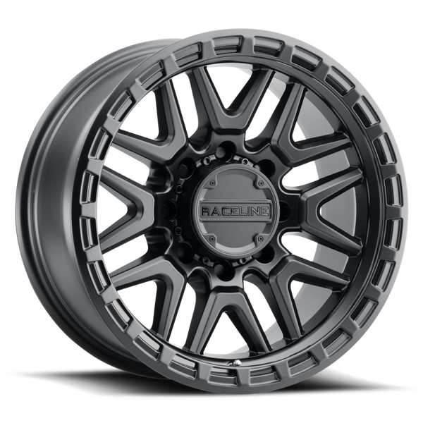 Raceline 953B Krank 18x9in / 8x180 BP / 18mm Offset / 124.2mm Bore - Satin Black Wheel - 953B-89088+18